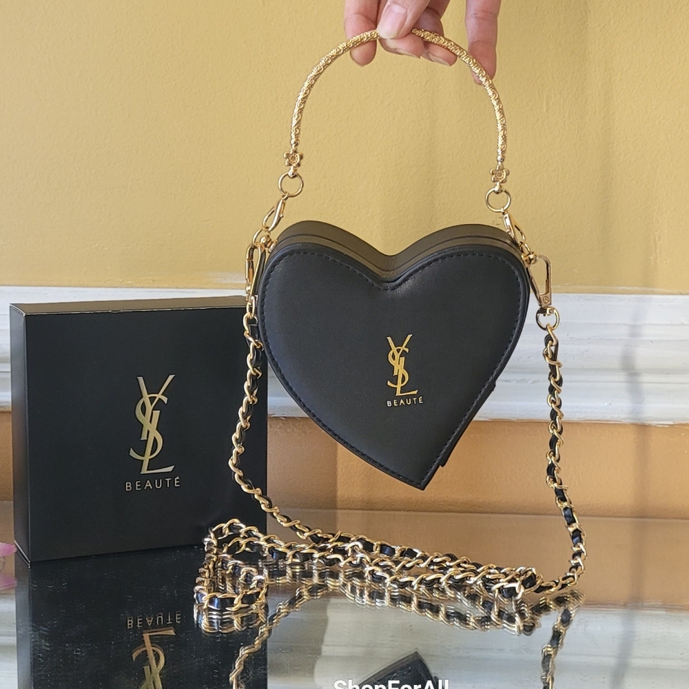 Yves Saint Laurent Black Heart-Shaped case / bag - Picture 1 of 16